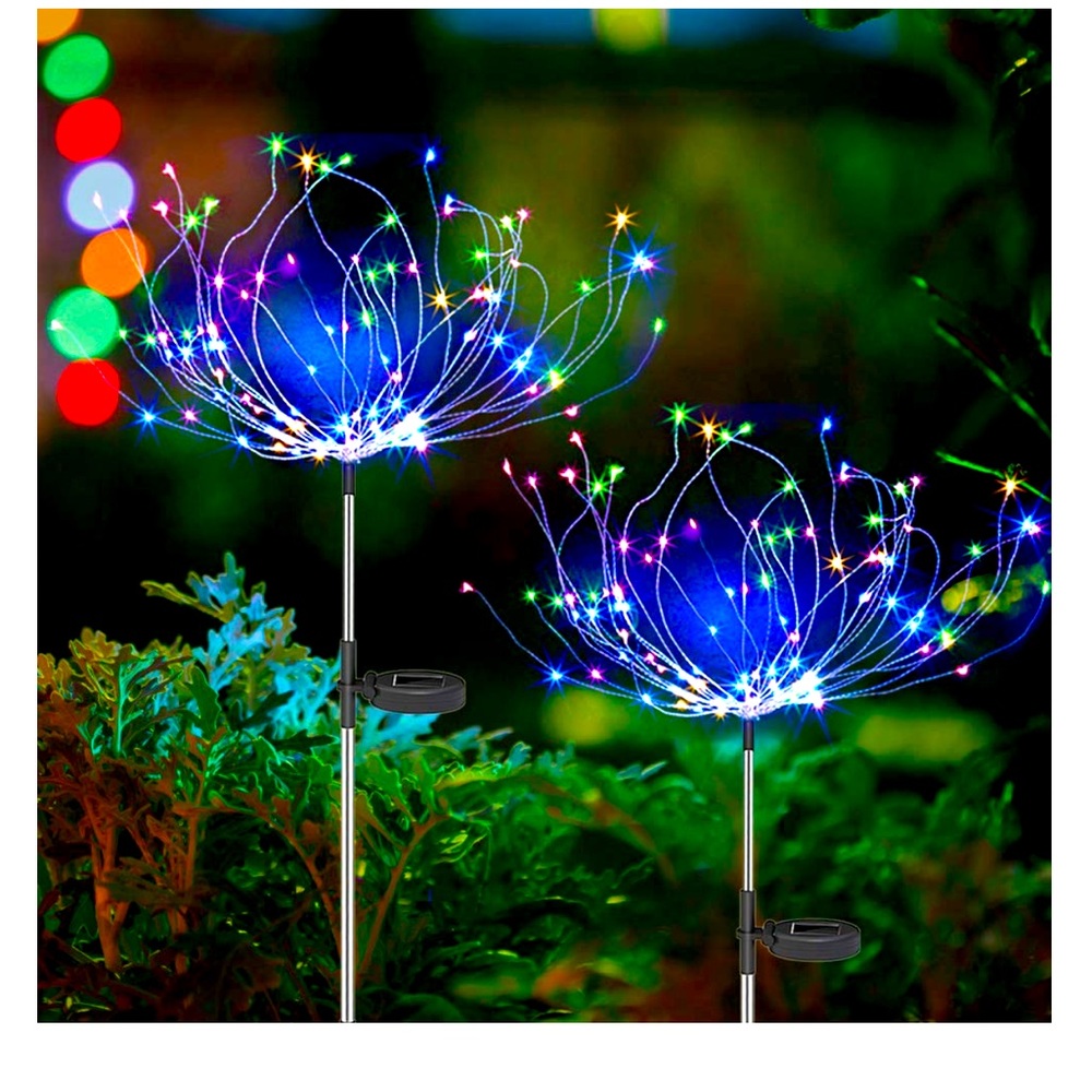 Anordsem Solar Garden Lights/Solar Fireworks Lights-Waterproof IP65-2-Pack